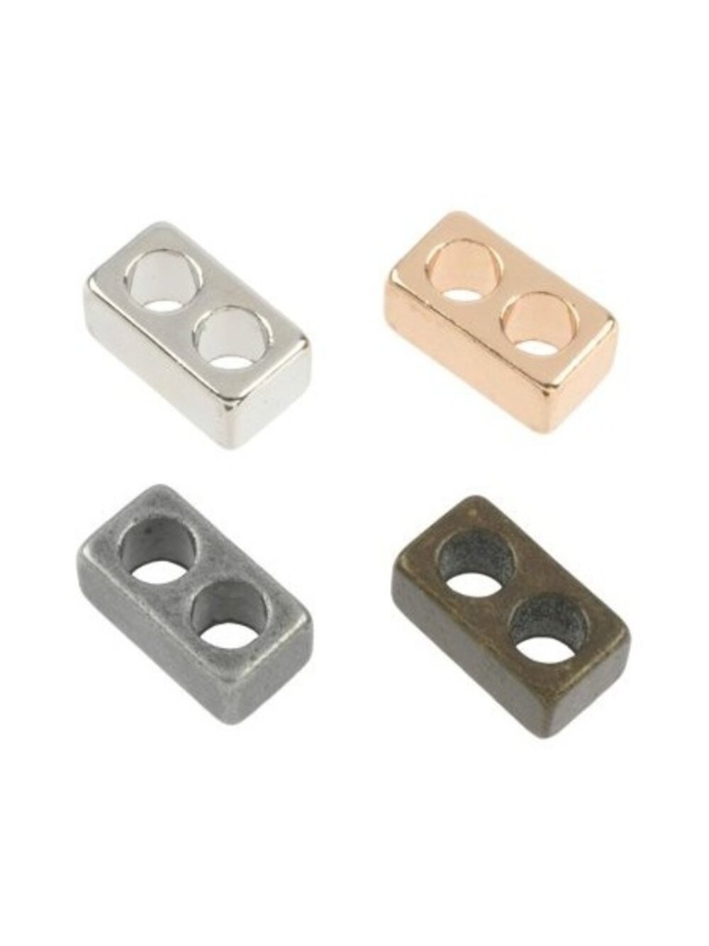 Bead Landing Sliders 15mm x 6.5mm Zinc Alloy Nickel-Free 8 Pieces